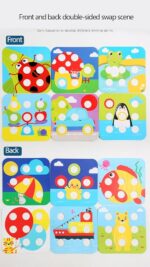 Mosaic Wooden Button Set(Big peg Mosaic wooden set)