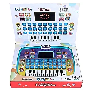 Laptop tablet computer plus piano with LED screen music fun toy activities