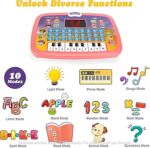 Laptop tablet computer plus piano with LED screen music fun toy activities