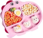 Bamboo Divided Plates for Kids Adults