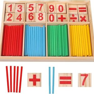 wooden intelligence sticks number cards and counting Rods with Box(counting sticks)