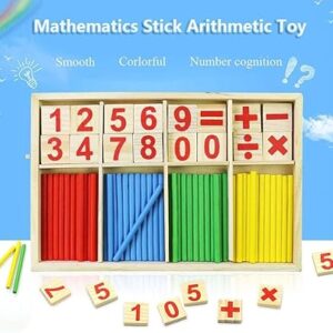 wooden intelligence stick number cards and counting Rod with Box(counting stick)