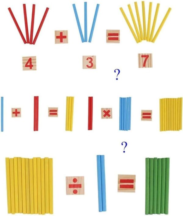 wooden intelligence stick number cards and counting Rod with Box(counting stick)