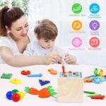 wooden block shape sorter Montessori toy(5 in 1 toy)