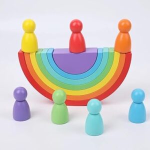 Rainbow stacker with peg doll