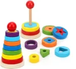 Wooden Rainbow Rings Stacker