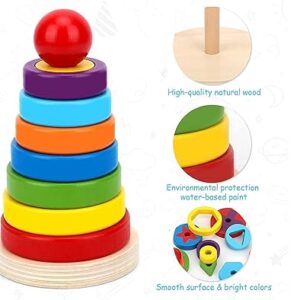 Wooden Rainbow Rings Stacker