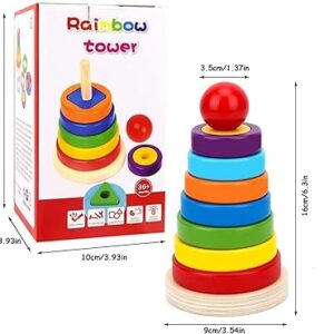 Wooden Rainbow Rings Stacker