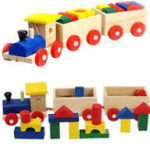 wooden pull Along Building Blocks