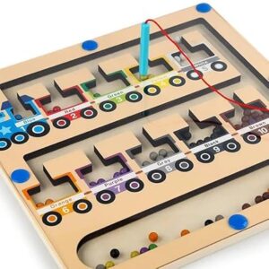 Magnetic color and number maze