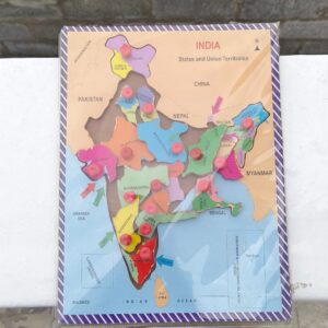 India map with knob peg board