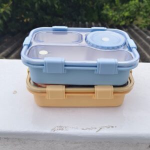 Bento Lunch Box Insulated Air Tight Portable Lunch Box with Utensils, Stainless Steel Lunch Box with Containers, Leak Proof Bento Box(750ml)