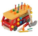 wooden screw car assembly fire truck