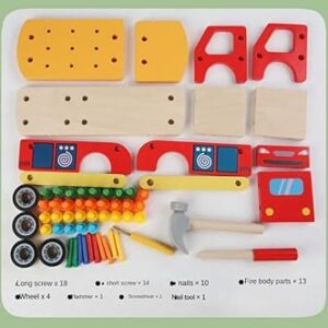 wooden screw assembly fire truck