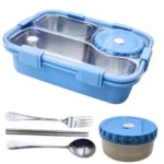 Bento Lunch Box Insulated Air Tight Portable Lunch Box with Utensils, Stainless Steel Lunch Box with Containers, Leak Proof Bento Box(740ml)