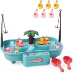 Spin Rotating Go Fishing Set Game Toy Pool in Water Cycle with Light and Music