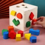 Geometric shape sorter with 15 holes