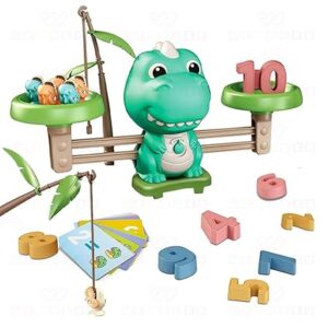 2 in 1 Dino Balancing Toy for Kids with Fishing Rods