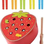 Strawberry Magnetic Caterpillar Catching Toy