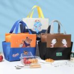 Insulated Lunch Bag with 2 Bottle Holders, 25 cm x 25 cm x 14 cm, Premium Aluminum Coating