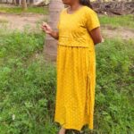 Queen of Yellow with white Heart Maternity Maxi