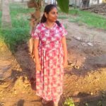 Rich Creamy purple Shade of White with Red Heart Maternity Maxi