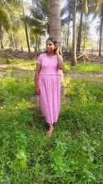 Rich Look of Little Pink and Red Heart Maternity Maxi