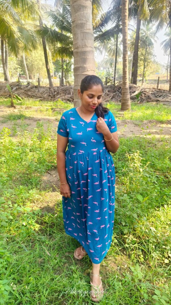 Nature Beauty of Flamingo Bird Maternity Maxi