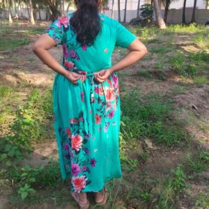 Nature Beauty of Green with Floral print Non Maternity Maxi