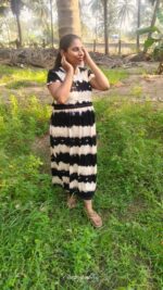 DIY and DIY Black and white maternity maxi