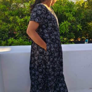 Teddy Bear Look of Black Color Maternity Maxi