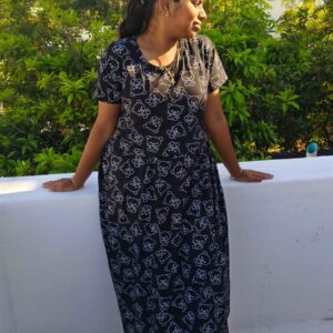 Teddy Bear Look of Black Color Maternity Maxi