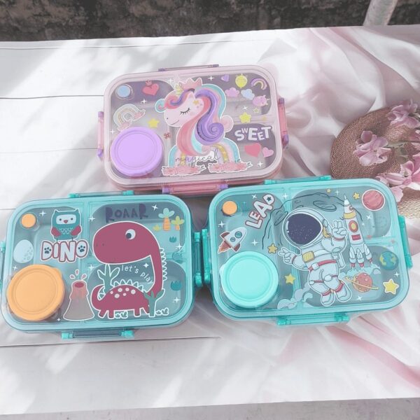 Cartoon Three Grid Lunch Box