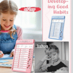 Self-Discipline Chores Chart Daily Checklist Board with 15 Pcs Blank Paper Sliding Morning Routine Chart