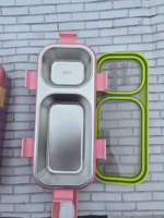Stainless Steel Bento Lunch Box with 2 Compartment - Image 2